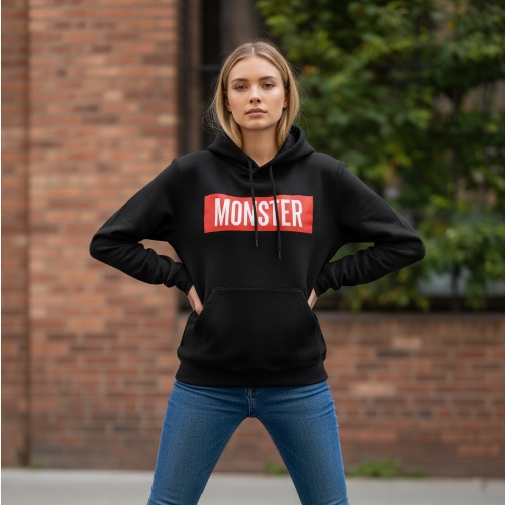 Rihanna Tour:Black Hoodie Rihanna Monster Tour hoodie
Small